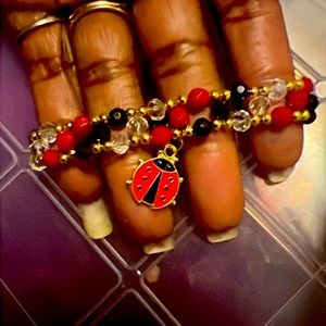 handmade glass 3 layer bracelet